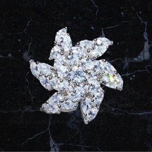 White Sapphire Created Stone Ring Sz 10